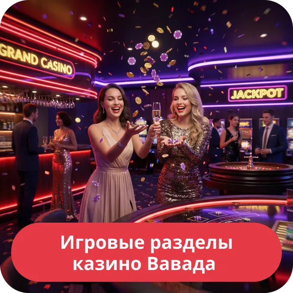 Игровые разделы казино Вавада